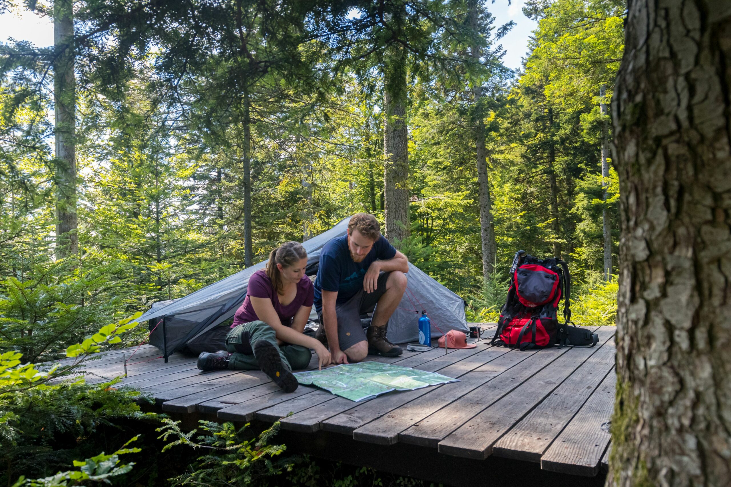 Das Netz aus Trekking-Camps wächst 
stetig, so dass auch mehrtägige Wanderungen von einem Camp zum nächsten möglich 
sind. Foto: Sebastian Schröder-Esch / Naturpark Südschwarzwald